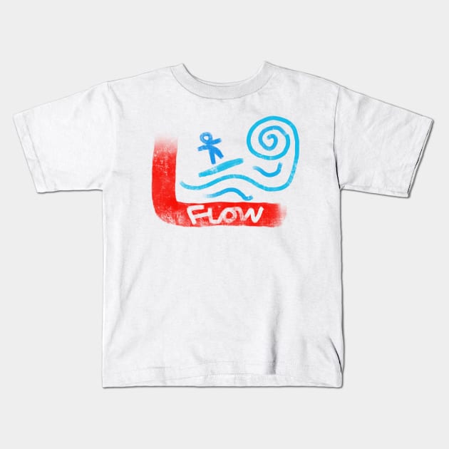 surf flow Kids T-Shirt by Angel Rivas